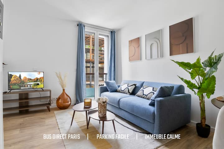 Appart neuf 4 Pers • Parking Privé • Proche Paris